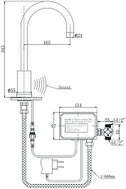 Raiber Смеситель для кухни Sensor RSF88198 сенсорный хром – фотография-5